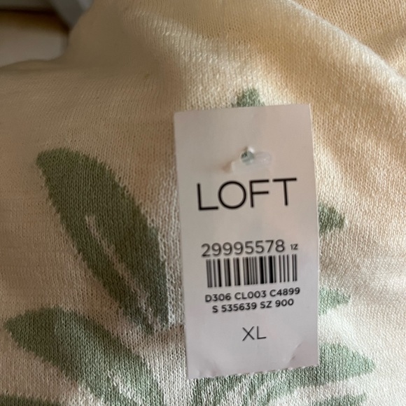 LOFT Beige Slub Sweater with Pineapple XL - Picture 3 of 3